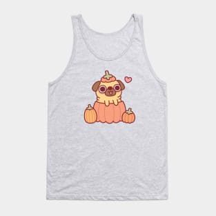 Cute Pug In Pumpkin Funny Thanksgiving Tank Top